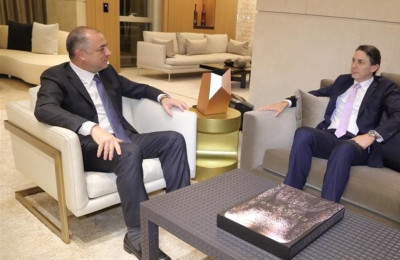 الوسيط الأميركي " اموس  هوكشتاين" مع نائب رئيس الحكومة الياس بو صعب